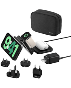 Simsiz enerji toplama cihazı  Belkin Magnetic Wireless Charging Travel Pad  Qi2 15W WIZ024HQBK 