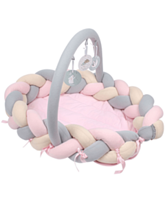 Çarpayı üçün hörülmüş bamper Sevi Bebe 3in1 Pink