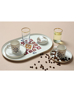 Qəhvə üçün fincan dəsti Porland Arabesque Desen5 8 parça 04ALM006576