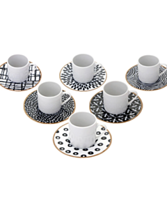Qəhvə üçün fincan dəsti Porland Fractal 12 parça 90CC 04POR034325