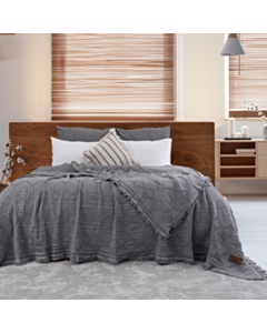 Yataq örtüyü Şahəsər Müslin Oscar CK Boz