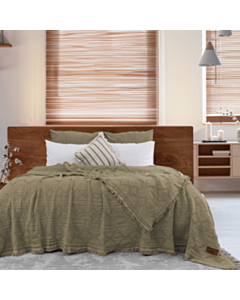 Yataq örtüyü Şahəsər Müslin Sole CK Yaşıl