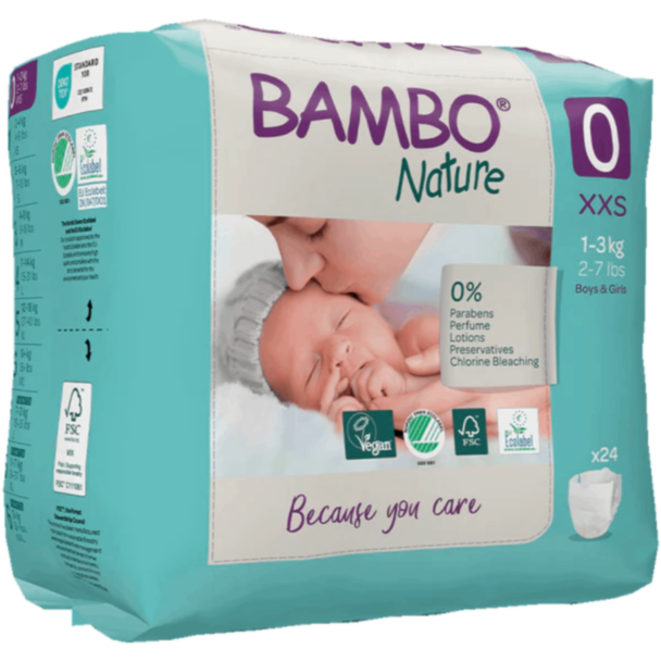 Детские подгузники Bambo Nature 0 24 штук 1000010819