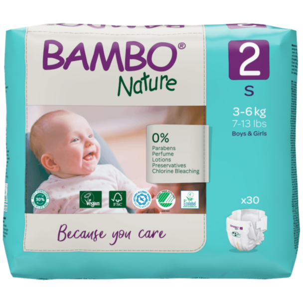 Детские подгузники Bambo Nature 2 30 штук 100001925210