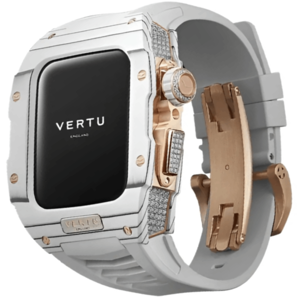 Smart saat Vertu Watch H1 SW-WD-004-02-HW Stainless Steel RG White Rubber
