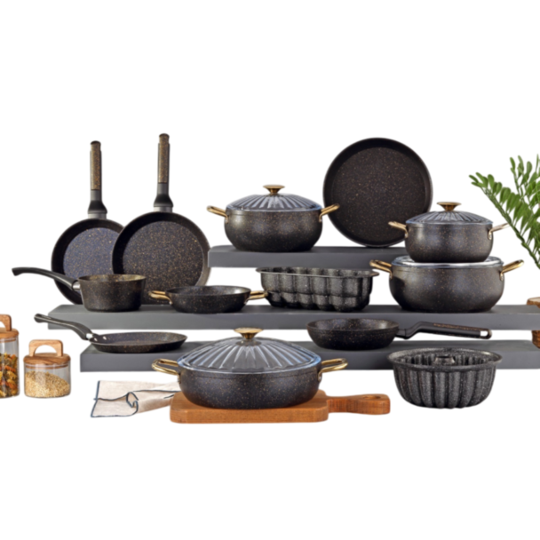 Qazan dəsti Deluca 16 parça Qara 8683608817762 