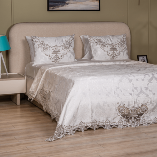 Yataq örtüyü Cehizçi Laura Grand EM-1-1 Ağ