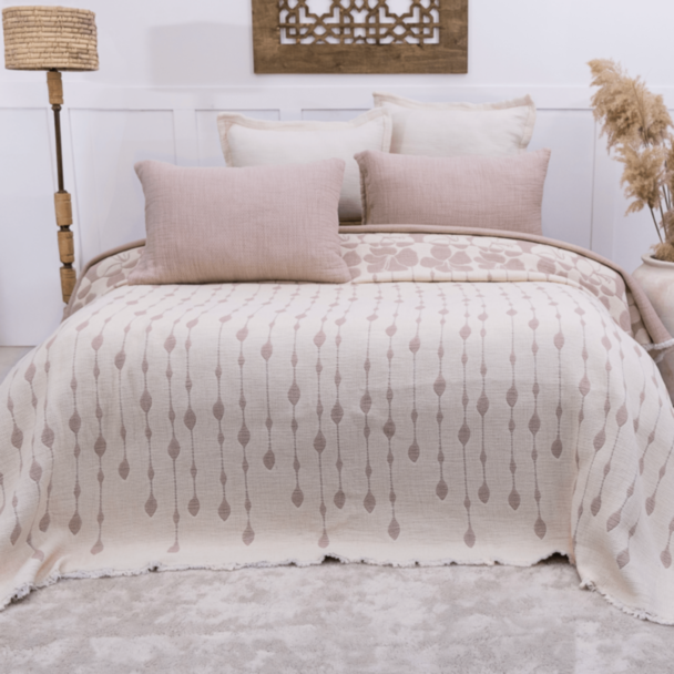 Yataq örtüyü Şahəsər Müslin Sole CK Bej