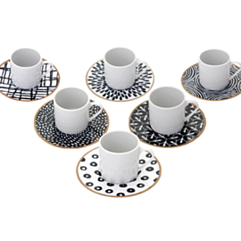 Qəhvə üçün fincan dəsti Porland Fractal 12 parça 90CC 04POR034325