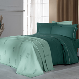 Пикейное покрывало + комплект постельного белья Sarev Eva Eldon TK PT 1Y Зеленый