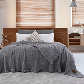 Yataq örtüyü Şahəsər Müslin Oscar CK Boz