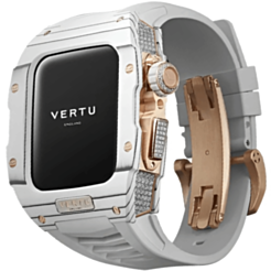 Smart saat Vertu Watch H1 SW-WD-004-02-HW Stainless Steel RG White Rubber