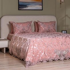 Yataq örtüyü Cehizçi  Laura Grand EM-1 Tünd çəhrayı