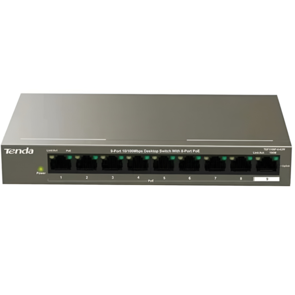 Коммутатор Tenda TEF1109P 8-63W 9 Port
